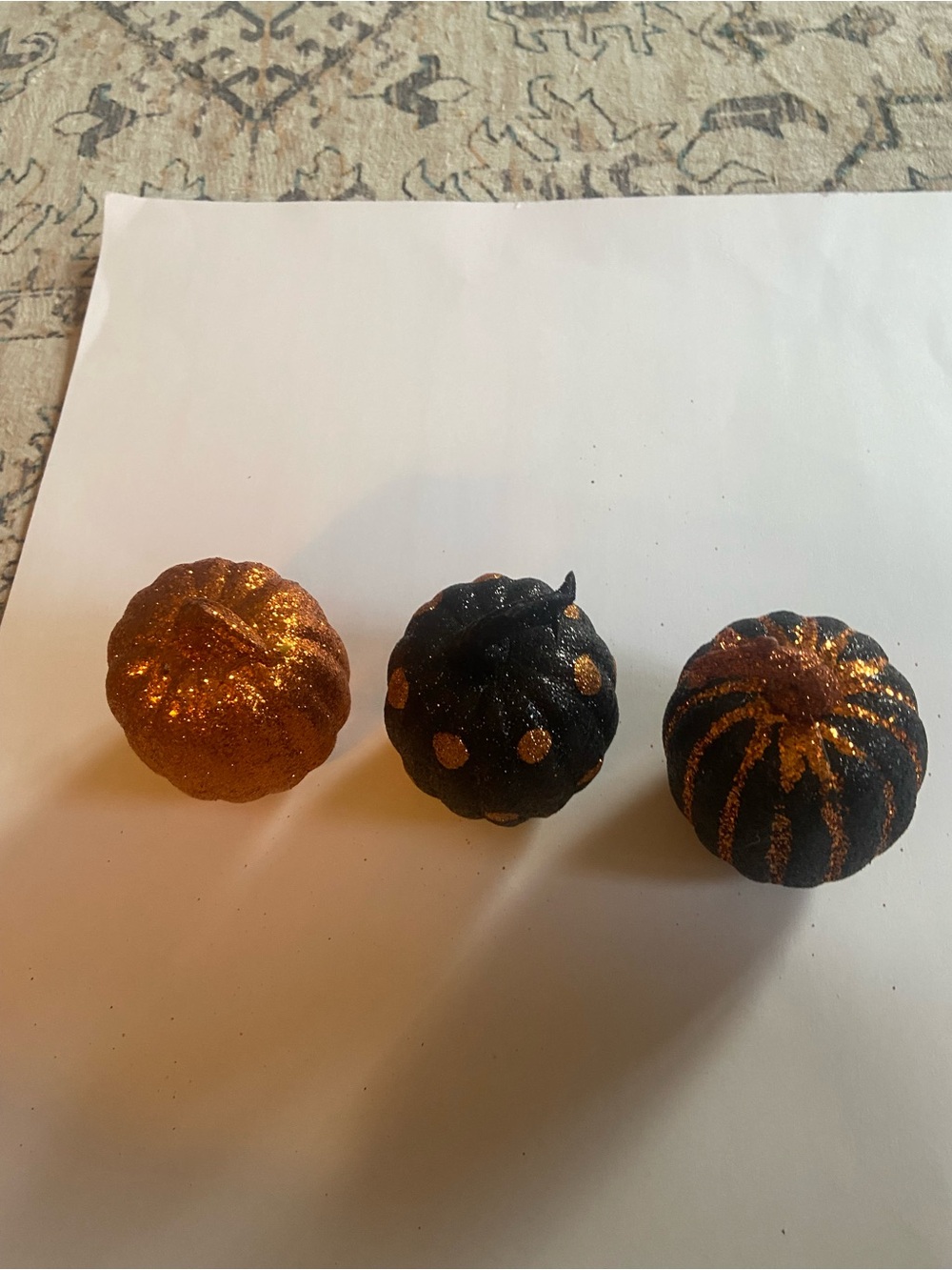 Unlisted Black and Orange Glitter Pumpkin Trio
